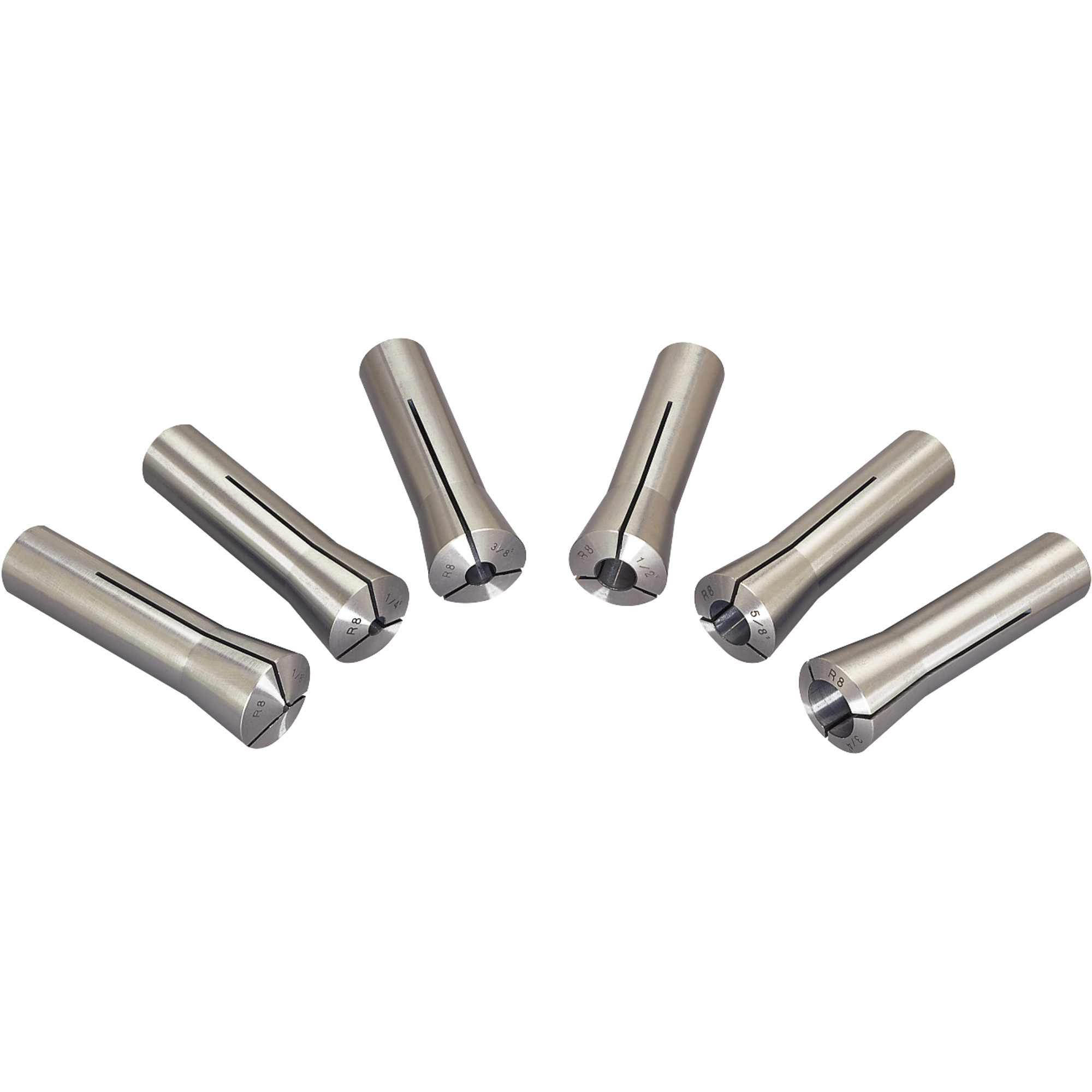 JET 6-Pc. R-8 Collet Set for Milling Machines, Model# 650132